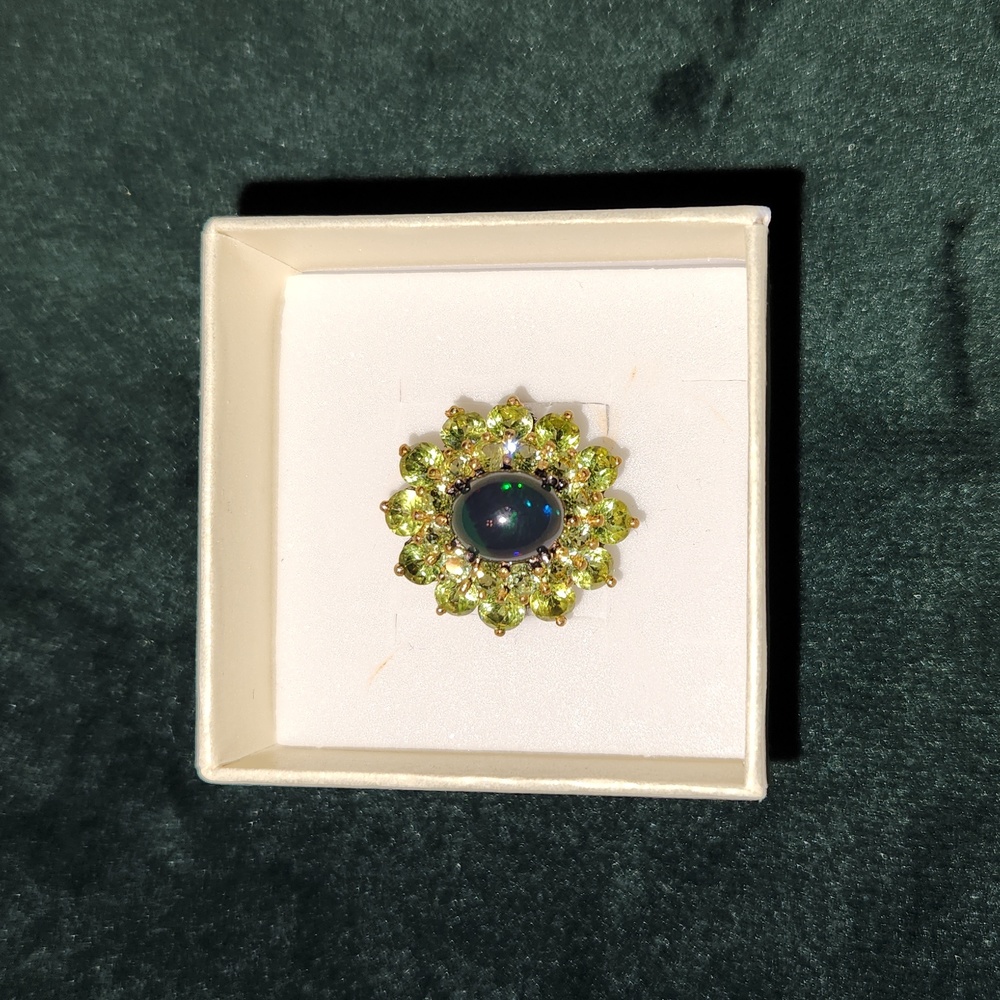 Opal peridot ring